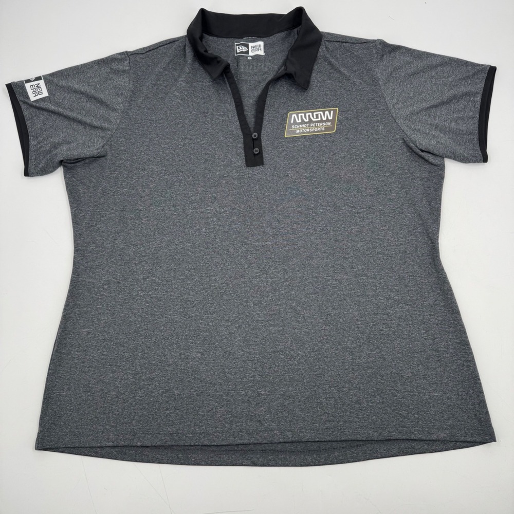 NEW ERA Womens XL Gray Arrow Schmidt Peterson‎ Motorsports Polo Shirt